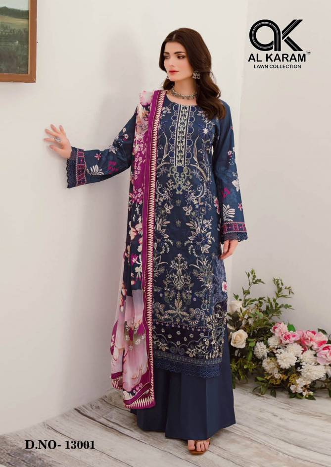 Kesariya Magic in Print Vol 13 By Al Karam Cotton Pakistani Dress Material Wholesalers In Delhi